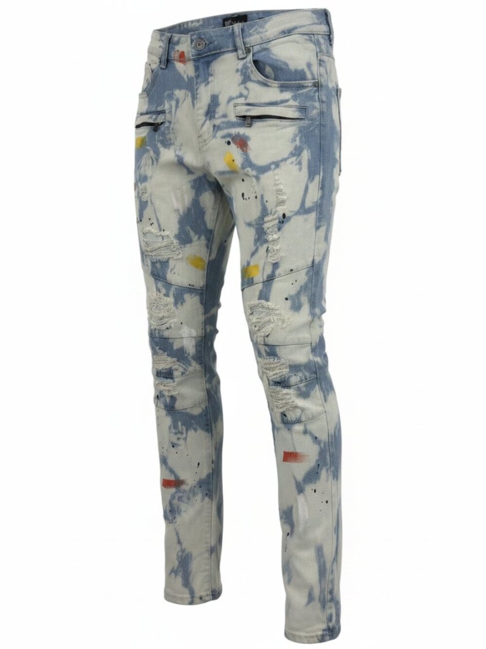 Waimea skinny jeans 20 youth mens distressed splatter stone washed denim pants